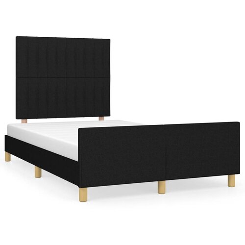 VidaXL Posteljni okvir z vzglavjem črn 120x190 cm tkanina Slike