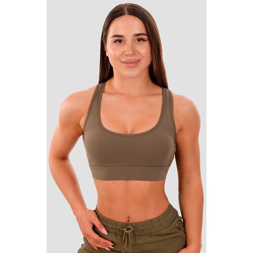 GymBeam ženski sportski grudnjak Mesh Panel Olive 66706 Cene