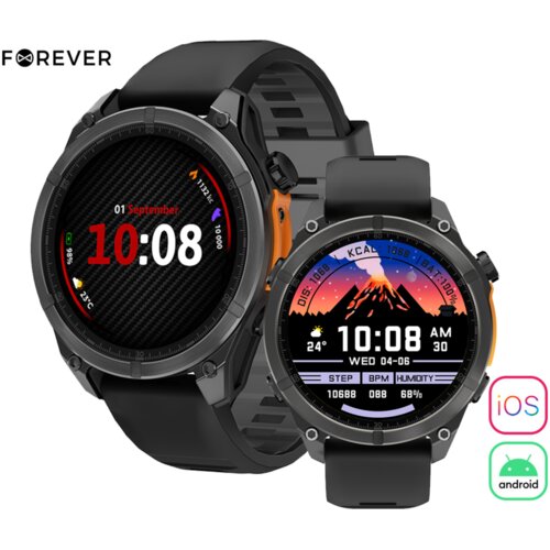 Forever Pametna ura FOCUS SW-900, GPS, 1.43" AMOLED, BT, Android + iOS, črna (Midnight Black), (5000351400) Cene
