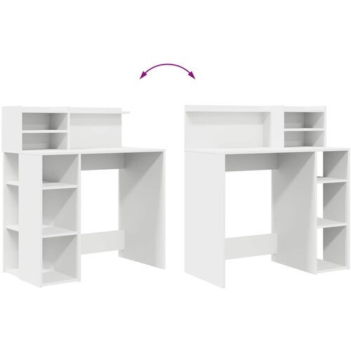  Stol s policom Bijelo 90 x 48 x 101,5 cm Konstruirano drvo Slike