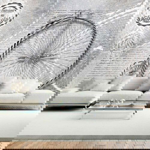  Tapeta - Vintage bicycles - black and white 100x70 Slike