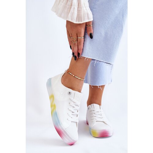 Big Star Women's Sneakers with Colorful Platform LL274237 White Slike