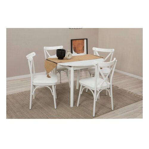 HANAH HOME trpezarijski sto i stolice oliver white Slike