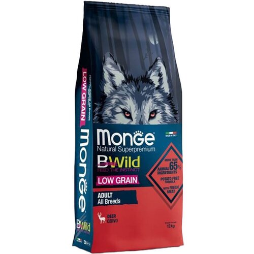 Monge bwild low grain adult dog deer - hrana za odrasle pse sa jelenskim mesom (2,5kg i 12kg) 12kg Slike