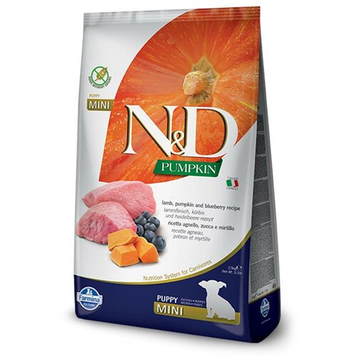 N&d suva hrana za štence pumpkin mini jagnjetina, bundeva i borovnica 7kg Cene