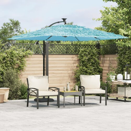 vidaXL Vrtni suncobran s čeličnom šipkom plavi 269x269x235 cm Cijene