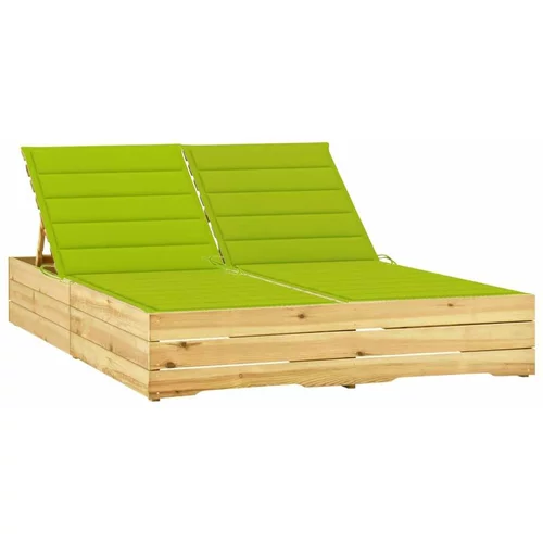  Dvostruka ležaljka s jarko zelenim jastucima od borovine