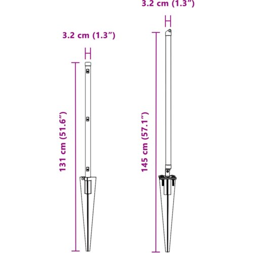  Set stupova za ograde 13 pcs Siva &amp;Oslash;32mm 100 cm Metal Slike