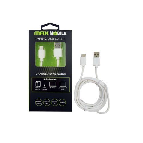 Max Mobile kabl za brzo punjenje type-c 2 m - beli Slike
