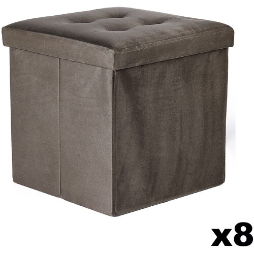 Brandless Zložljiv puf L z gumbi - 38x38x38cm žametno rjava x 8, (22056781) Slike