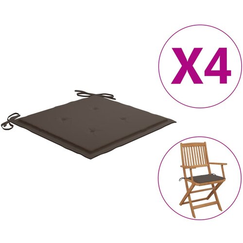 vidaXL jastuci za vrtne stolice 4 kom smeđe-sivi 40 x 40 x 3 cm Cijene