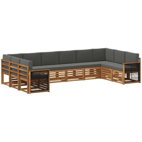 vidaXL Kotna sedežna garnitura z blazino 7 pcs Naravna in antracitna, (5000283384) Cene