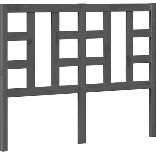  Uzglavlje za krevet sivo 126 x 4 x 100 cm od masivne borovine Slike