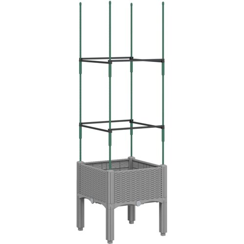  Vrtna sadilica s re&amp;scaron;etkom svjetlosiva 40 x 40 x 142,5 cm PP Slike