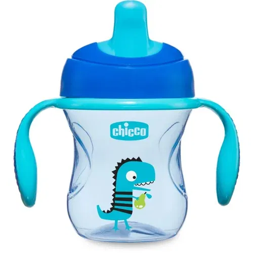 Chicco Train šalica za učenje pijenja s ručkama 6m+ Blue 200 ml