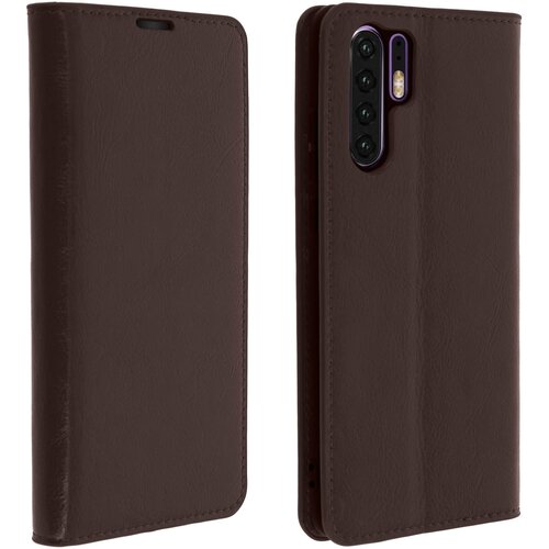AVIZAR Folio torbica denarnica s stojalom za video iz pravega usnja - temno rjava str. Huawei P30 Pro, (20600177) Cene
