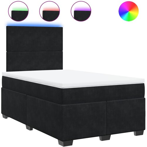 VidaXL Krevet box spring s madracem crni 120 x 190 cm bar&amp;scaron;unasti Slike