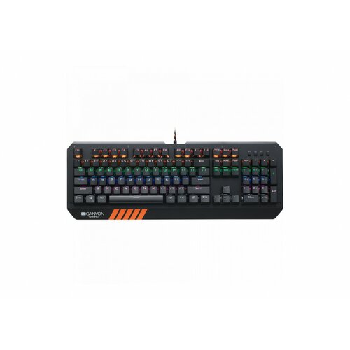 Canyon Hazard GK-6, Wired multimedia gaming keyboard with lighting effect, 108pcs rainbow LED, Numbers 104keys, EN double injection layout, cable length 1.8M, 450.5*163.7*42mm, 0.90kg, color black Cene