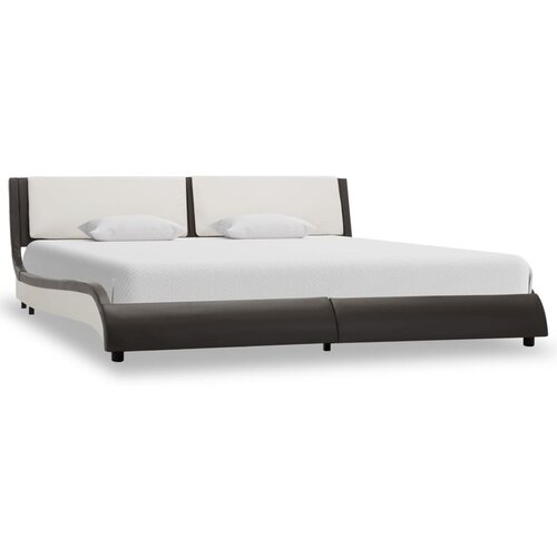  Posteljni okvir sivo in belo umetno usnje 150x200 cm Slike