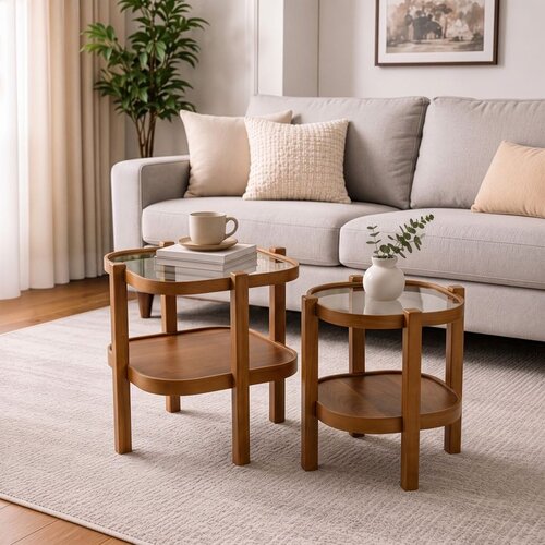 Hanah home set od 2 umetnutih stočića Alaska 2, orah Cene