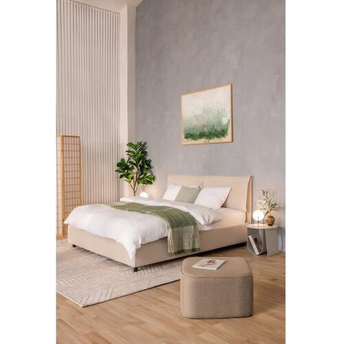 Bonami Selection Bež oblazinjena zakonska postelja s prostorom za shranjevanje z letvenim dnom 180x200 cm Myra Pillow &amp;ndash; Slike