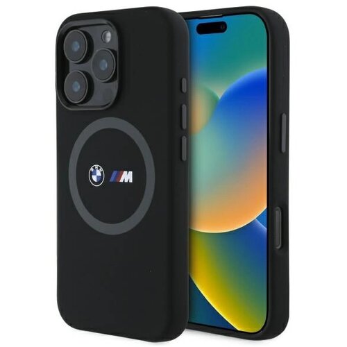 BMW M SILIKONSKI OVITEK S POTISKOM RING ZA MAGSAFE ZA IPHONE 16 PRO MAX, ČRN, (21898153) Cene