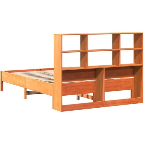 VidaXL Krevet s regalom za knjige bez madraca 150x200 cm od borovine Slike