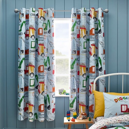 Catherine Lansfield Plave dječje zavjese u setu 2 kom 168x183 cm Digger Dreams – Cijene