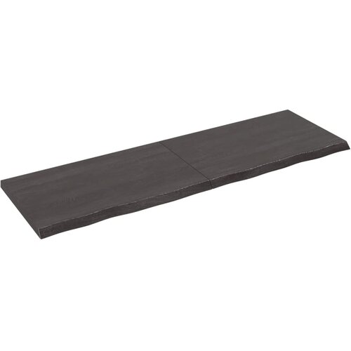 VidaXL Stenska polica temno siva 160x50x4 cm obdelana trdna hrastovina, (20810868) Slike