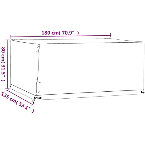  Navlaka za vrtni namje&amp;scaron;taj s 8 u&amp;scaron;ica 180x135x80 cm pravokutna Slike