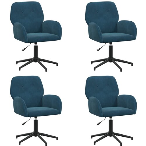 VidaXL Vrteči pisarni&amp;scaron;ki stoli 4 kos 54 x 55 x 90 cm Modra Žamet, (5000302357) Slike