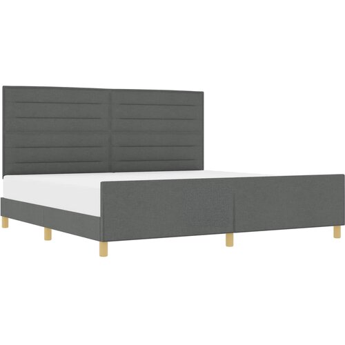  Krevetna konstrukcija Tamno siva 200 x 200 cm tkanina Slike