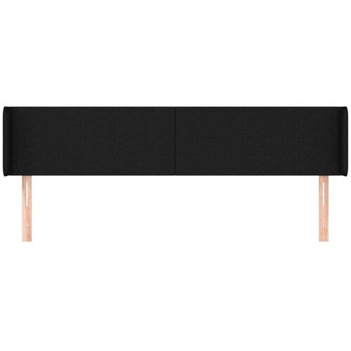 Uzglavlje s u&amp;scaron;ima crni 203x16x78/88 cm od tkanine Slike