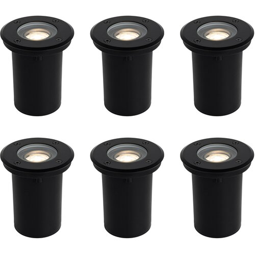 QAZQA Set 6 modernih zunanjih talnih reflektorjev črne barve 35 mm nastavljiv IP65 - Delux Cene