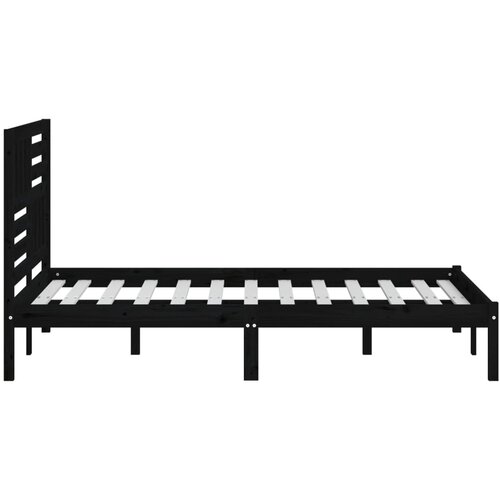  Okvir za krevet od masivne borovine crni 140 x 190 cm Slike