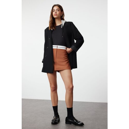 Trendyol brown waist detailed woven shorts skirt shorts & bermuda Slike