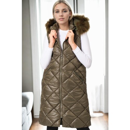 Dewberry Z6717 WOMEN'S VEST-KHAKI-1 Cene