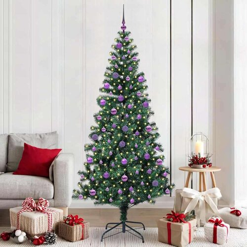 vidaXL Umjetna preddekorirana božićna jelka med 300 LED Zelena 210 cm Cene
