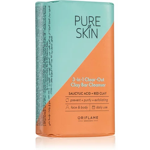 Oriflame Pure Skin sapun za čišćenje s glinom za lice i tijelo 75 g