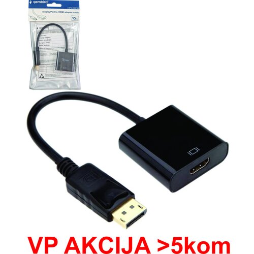 Gembird A-DPM-HDMIF-08 ** displayport v1 to hdmi adapter cable, black(alt A-DPM-HDMIF-002)(239) Cene