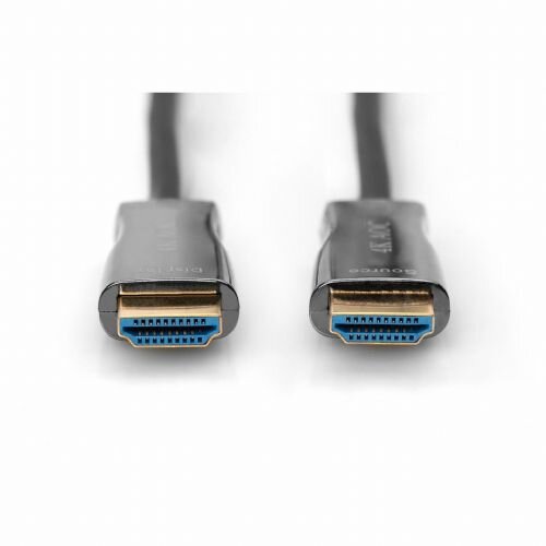 Digitus Glasfaser / HDMI video priključni kabel [1x mu&amp;scaron;ki konektor HDMI - 1x mu&amp;scaron;ki konektor HDMI] 15.00 m crna Slike