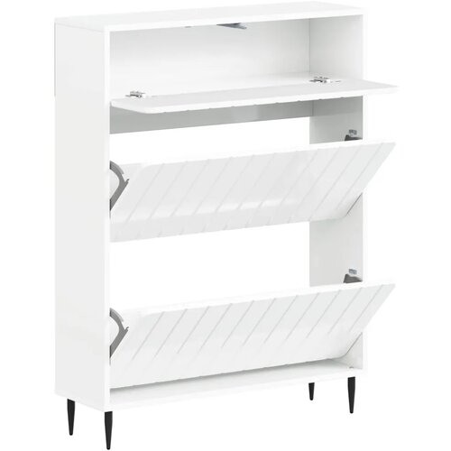  Ormar za cipele ZWOLLE 78 x 24 x 103 cm Konstruirano drvo - Bijela visokog sjaja Cijene