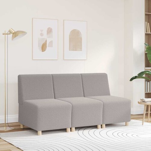  Modularna sofa bez naslona za ruke svijetlosiva 55 cm kovrčava tkanina imitacija vune Cijene