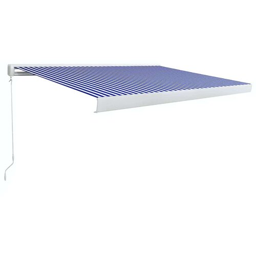  Ročno zložljiva kasetna tenda 450x300 cm modra in bela, (20729101) Cene