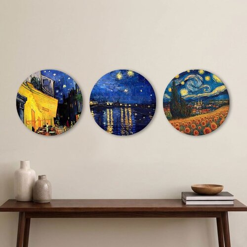 WALLXPERT 3YMDF11871 Multicolor Decorative MDF Painting (3 Pieces) Cene