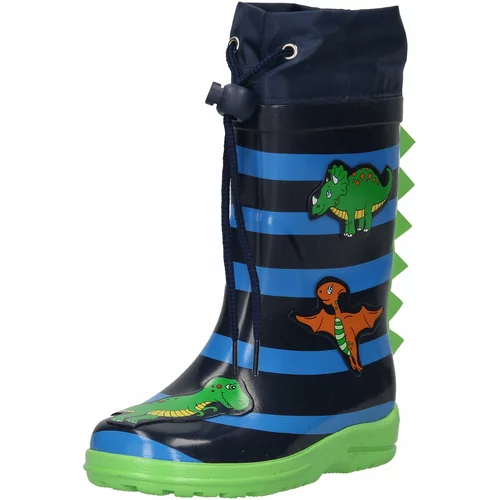 Beck Gumijasti škornji 'Dinoworld' mornarska / svetlo modra / svetlo zelena