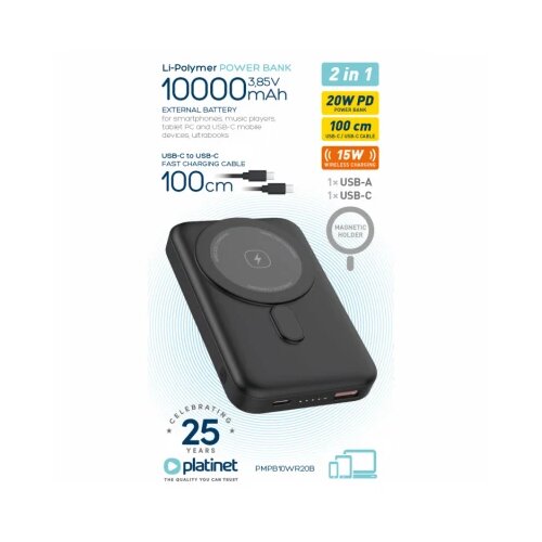 Platinet S.A power bank pl PMPB10WR20B 10000 mah 15W wireless Cene