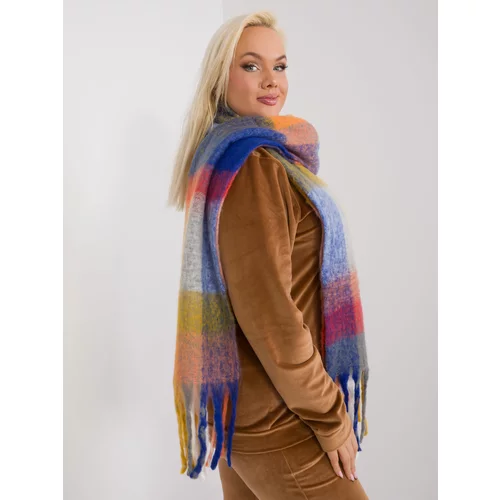Fashion Hunters Dark yellow and red plaid winter scarf