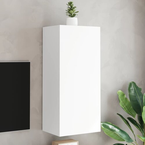  The Living Store Stenska TV omarica bela 40,5x30x90 cm inženirski les - TV Stenska Omarica, (21508421) Cene