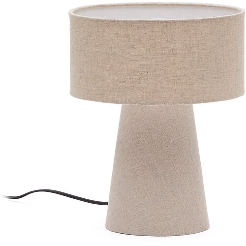 Kave Home Stolna lampa sivo-bež s tekstilnim sjenilom (visina 35 cm) Algaida – Cijene